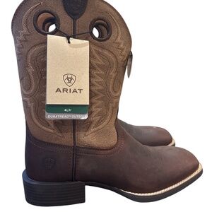 New Ariat Sport Ranger Men’s Leather Brown Boots Size 10D Square Toe Western
